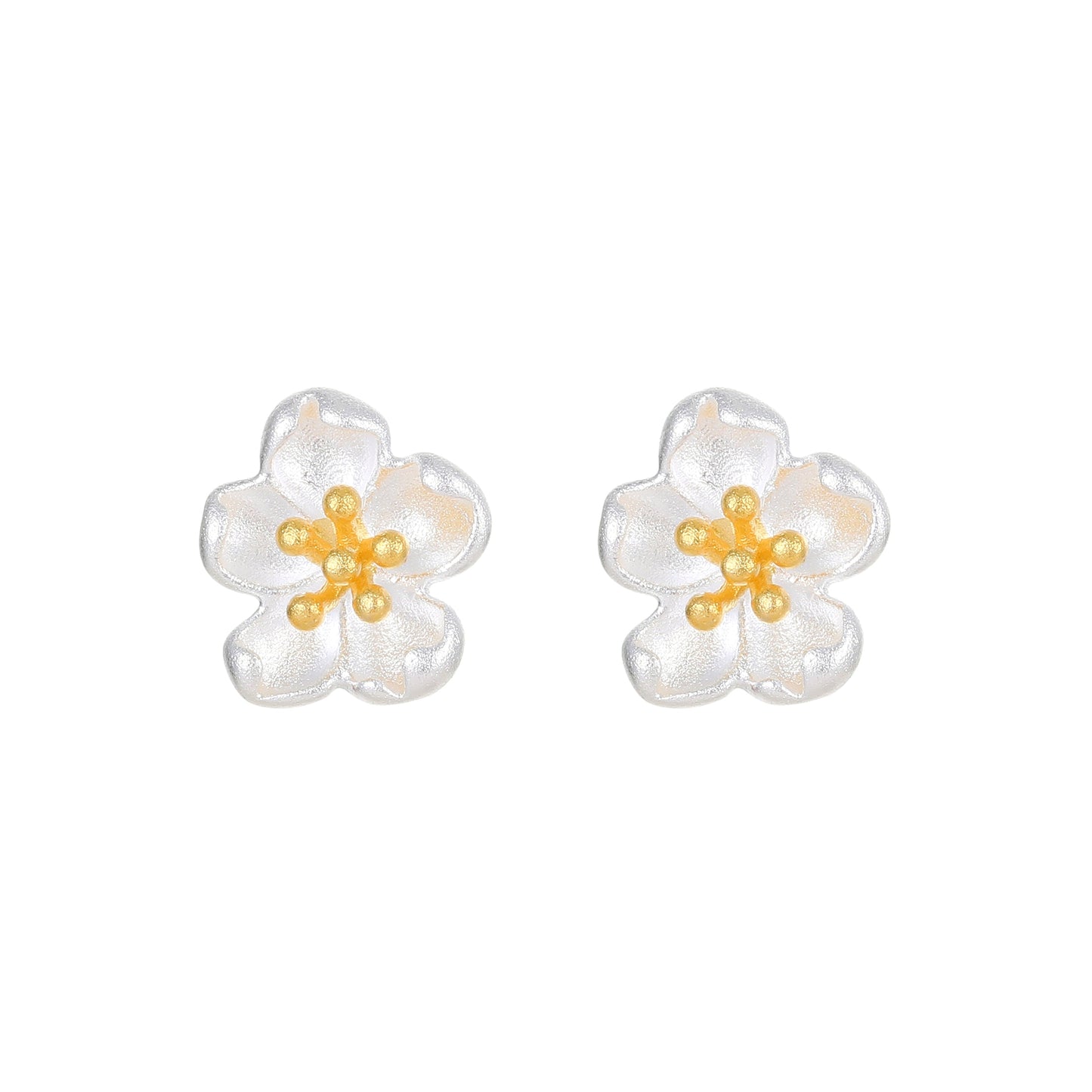Peach Blossom & Golden Stamen Studs