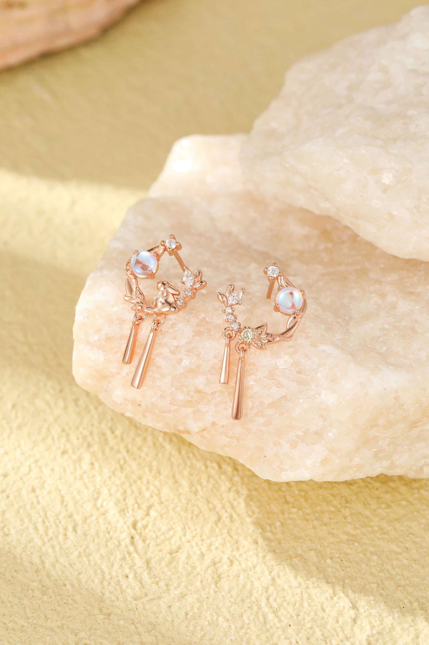 Moon Rabbit Gazing Earrings
