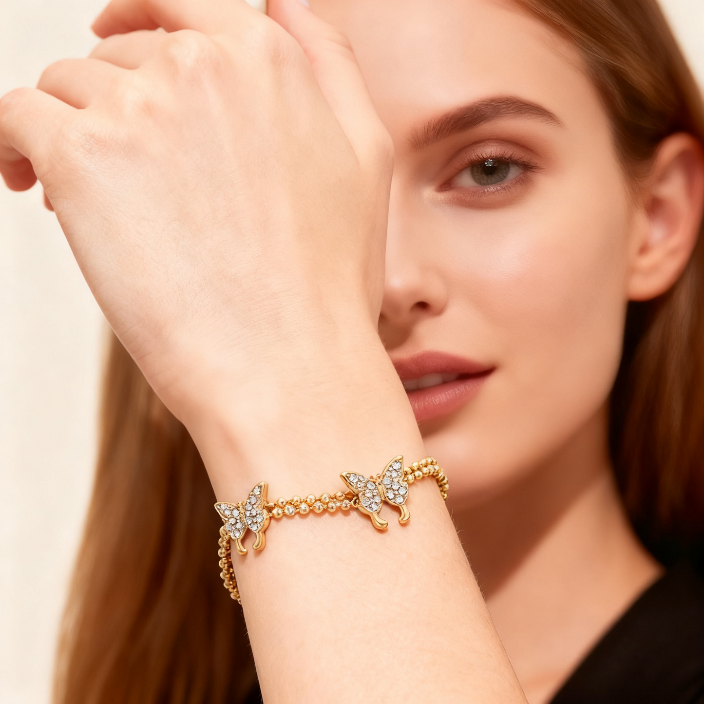 Auspicious Whimsy Eastern Butterfly Zircon Bracelet