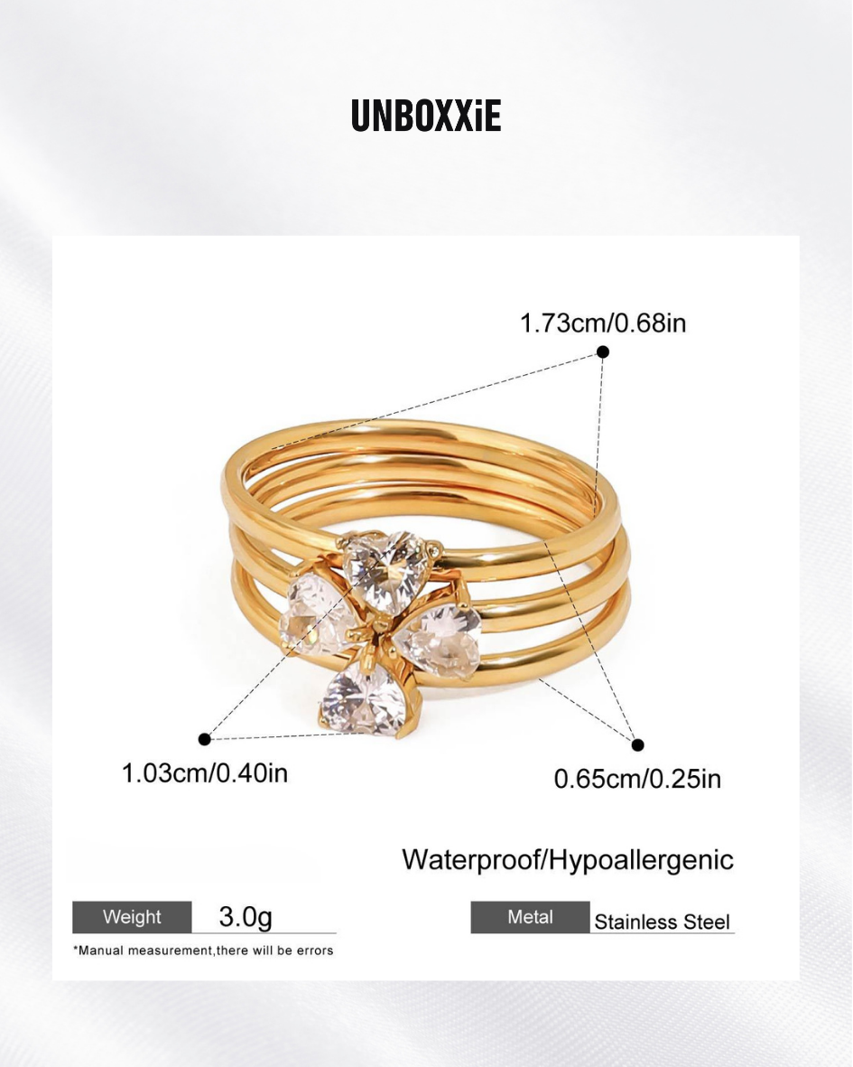Auspicious Radiance Floral Quad Petal Ring