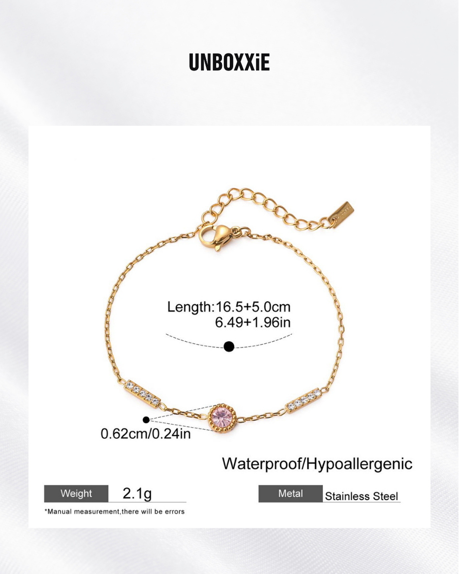 Auspicious Whimsy Eastern Pink Accent Zircon Bracelet