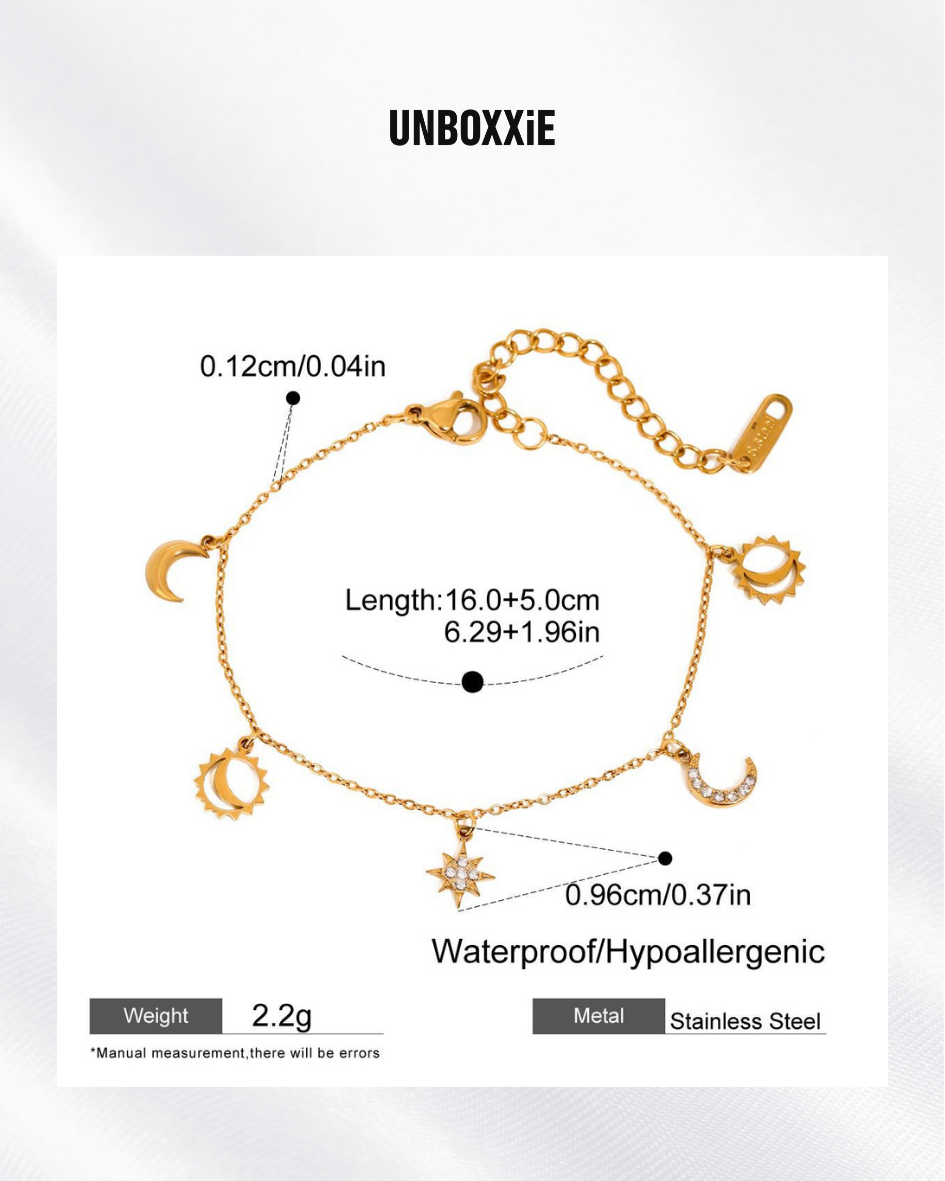 Auspicious Celestial & Heart Multi Celestial Charms Bracelet