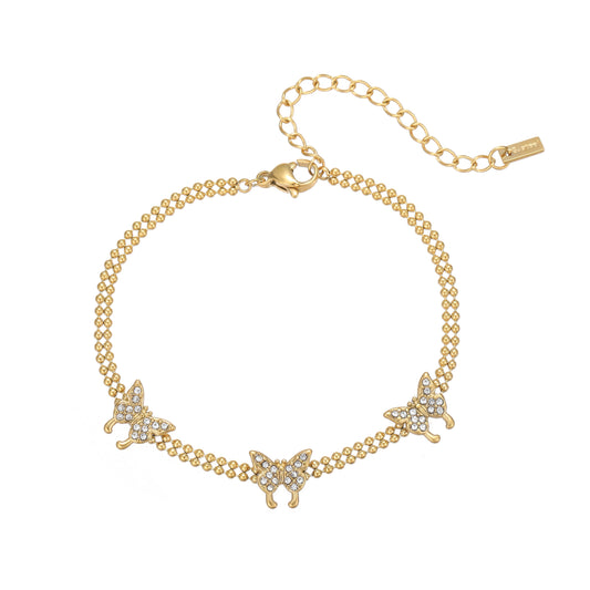 Auspicious Whimsy Eastern Butterfly Zircon Bracelet