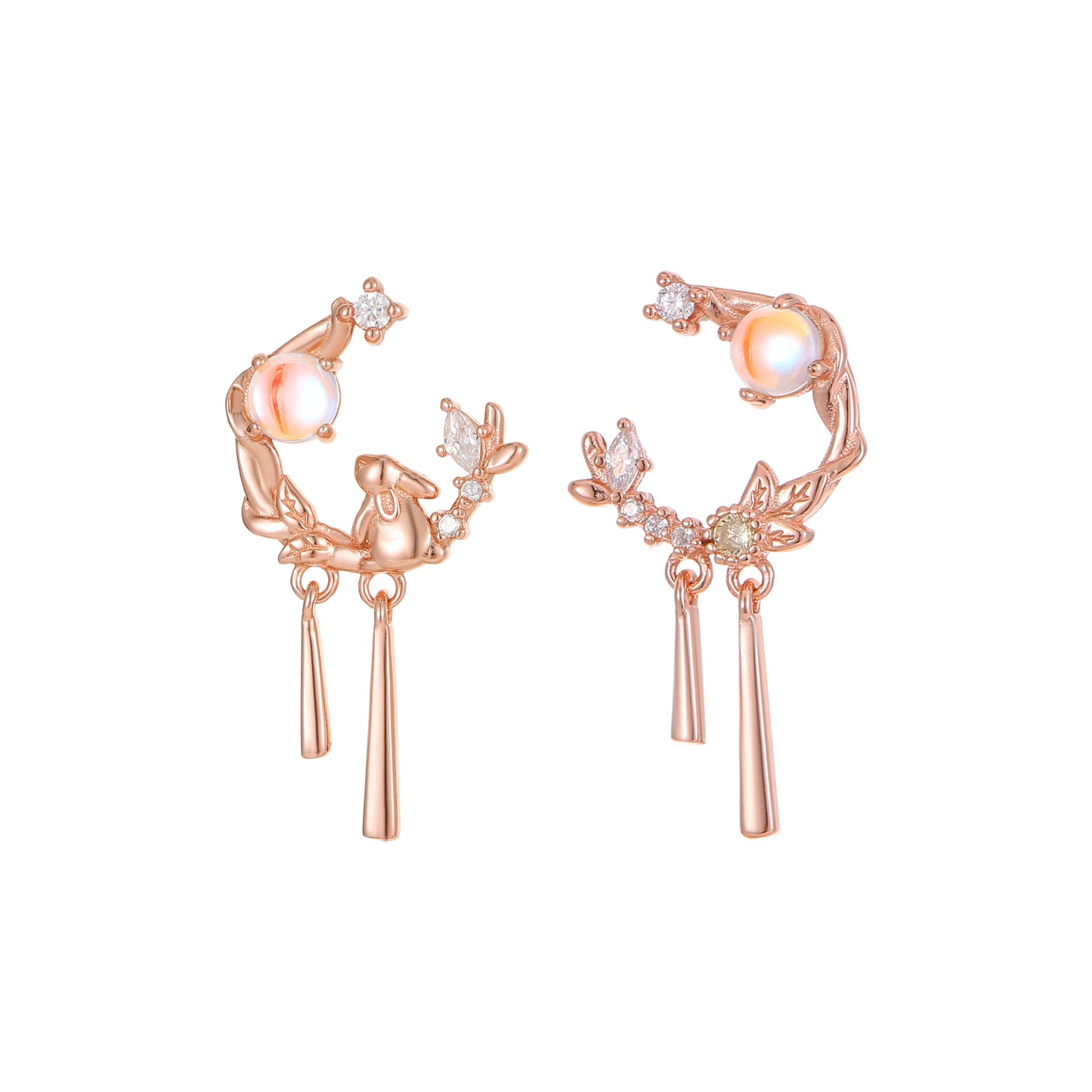 Moon Rabbit Gazing Earrings
