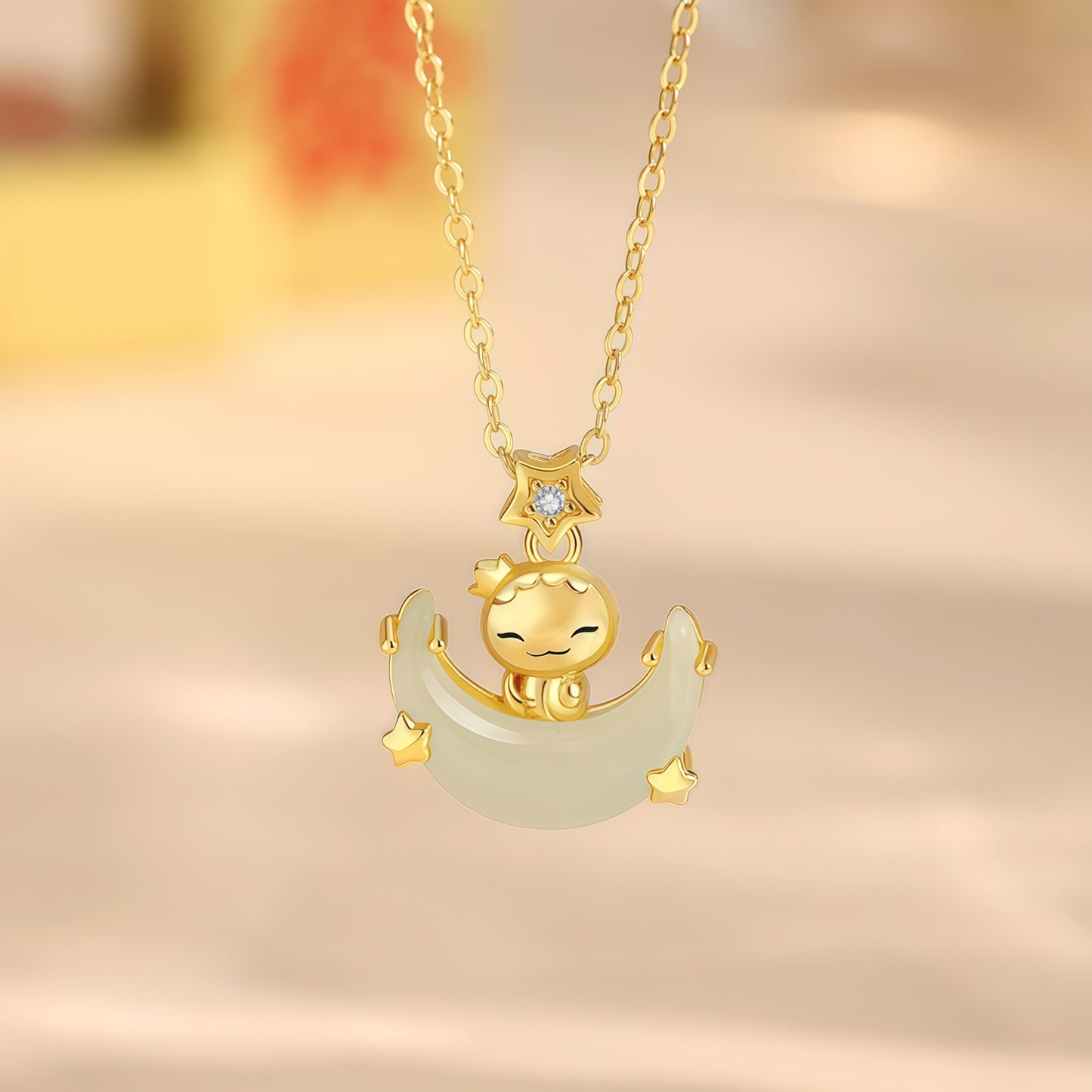Moon Boat & Playful Snake Necklace