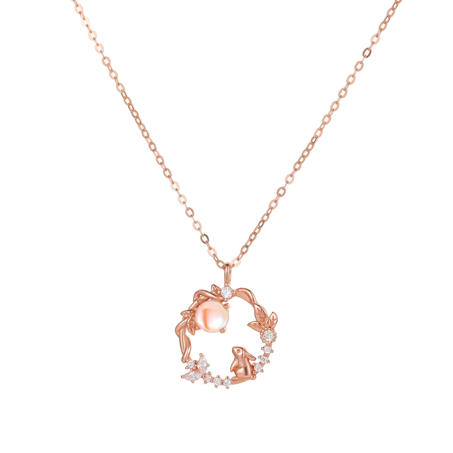Moon Rabbit Gazing Necklace
