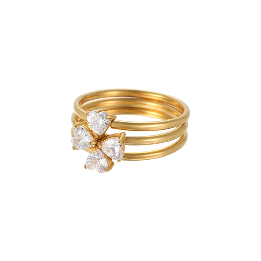 Auspicious Radiance Floral Quad Petal Ring