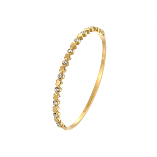 Auspicious Celestial & Heart Diamond Heart Bangle